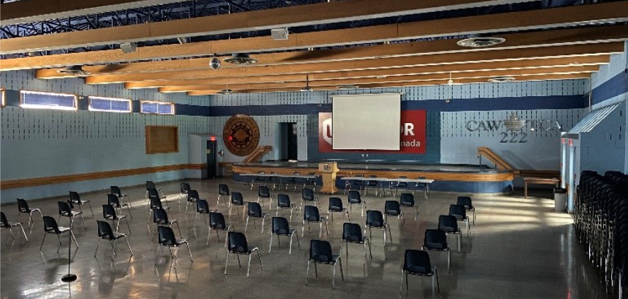a photo of Unifor Local 222’s meeting hall.